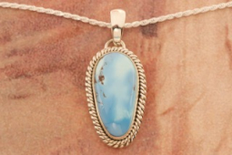 Artie Yellowhorse Genuine Golden Hill Turquoise Sterling Silver Pendant